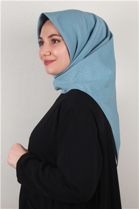 %100 Coton Eşarp 8082-10 İndigo
