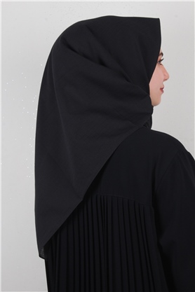 %100 Coton Eşarp 8082-13 Siyah