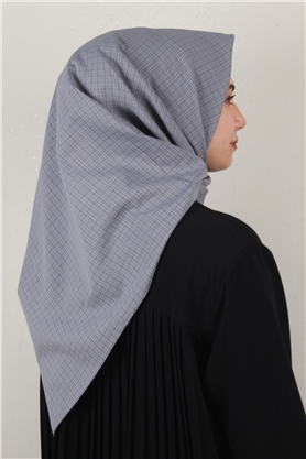 %100 Coton Eşarp 8082-14 Koyu Buz Mavisi
