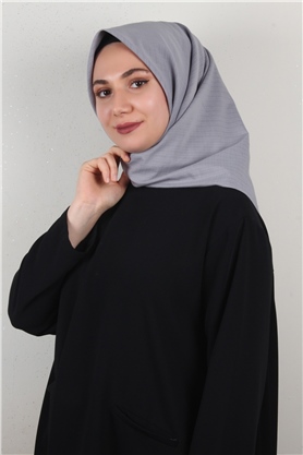 %100 Coton Eşarp 8082-15 Gri