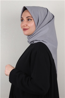 %100 Coton Eşarp 8082-15 Gri