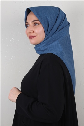 %100 Coton Eşarp 8082-16 Kot Mavisi