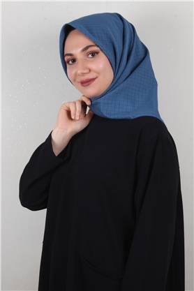 %100 Coton Eşarp 8082-16 Kot Mavisi