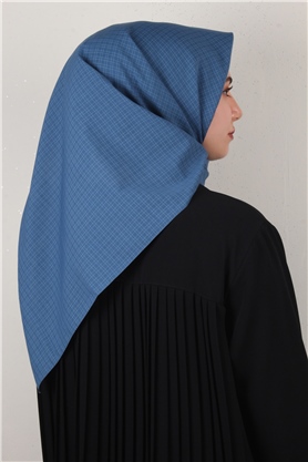 %100 Coton Eşarp 8082-16 Kot Mavisi