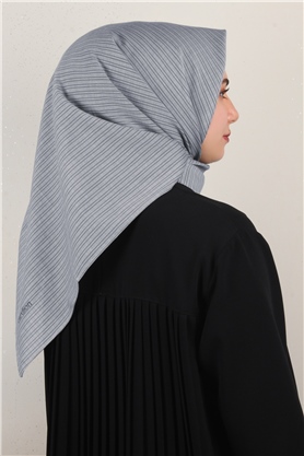 %100 Coton Eşarp 8082-20 Gri