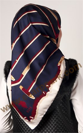 102-0007-01 U.S POLO ASSN EŞARP LACİVERT KIRMIZI