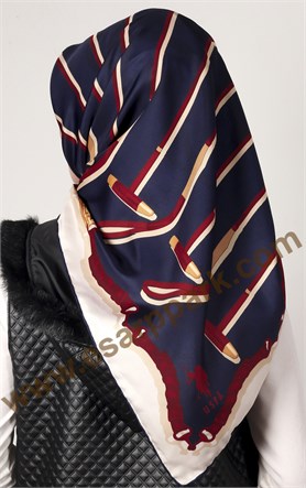 102-0007-01 U.S POLO ASSN EŞARP LACİVERT KIRMIZI