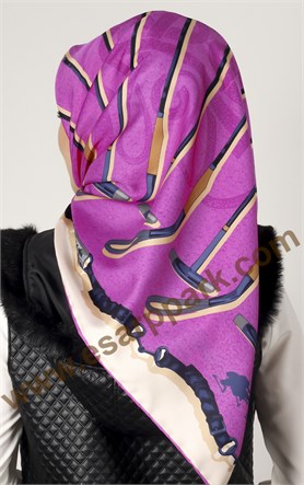 102-0007-03 U.S POLO ASSN EŞARP FUŞYA LACİVERT