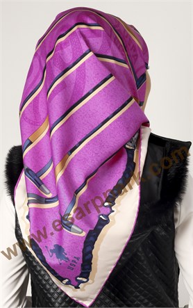 102-0007-03 U.S POLO ASSN EŞARP FUŞYA LACİVERT