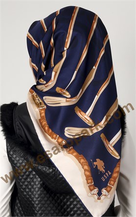 102-0007-04 U.S POLO ASSN EŞARP LACİVERT SOMON