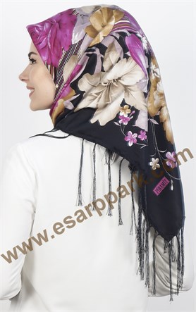 111-0003-07 PİRAMİT PÜSKÜLLÜ EŞARP