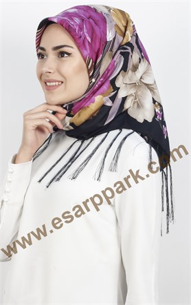 111-0003-07 PİRAMİT PÜSKÜLLÜ EŞARP