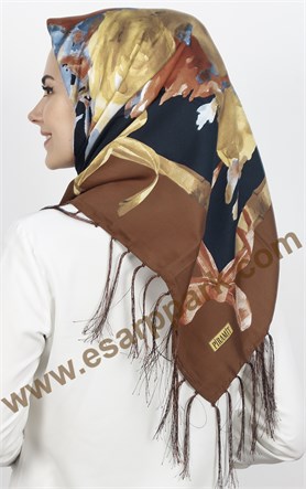 111-0006-05 PİRAMİT PÜSKÜLLÜ EŞARP VİZON