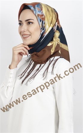 111-0006-05 PİRAMİT PÜSKÜLLÜ EŞARP VİZON