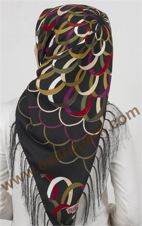 111-0006-06 PİRAMİT PÜSKÜLLÜ EŞARP 