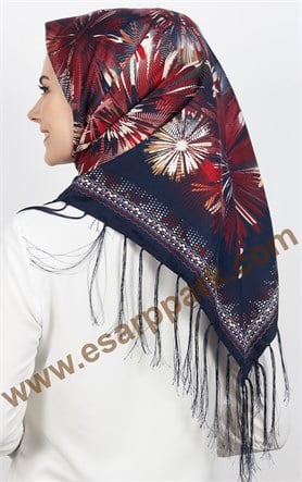 111-0011-12  PİRAMİT PÜSKÜLLÜ EŞARP