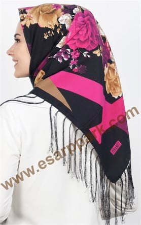 111-0011-13  PİRAMİT PÜSKÜLLÜ EŞARP