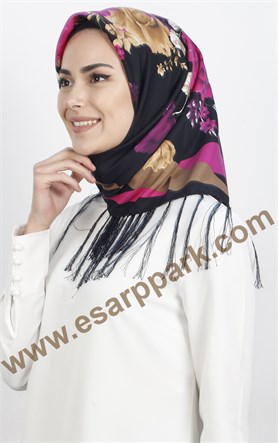 111-0011-13  PİRAMİT PÜSKÜLLÜ EŞARP