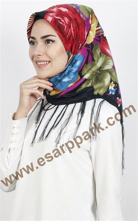 111-0011-16 PİRAMİT PÜSKÜLLÜ EŞARP