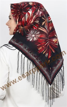 111-0011-20 PİRAMİT PÜSKÜLLÜ EŞARP