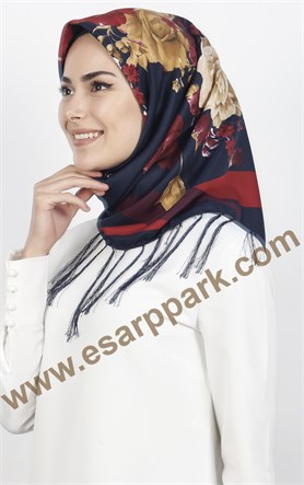 111-0011-21 PİRAMİT PÜSKÜLLÜ EŞARP