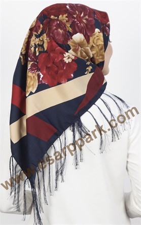 111-0011-21 PİRAMİT PÜSKÜLLÜ EŞARP