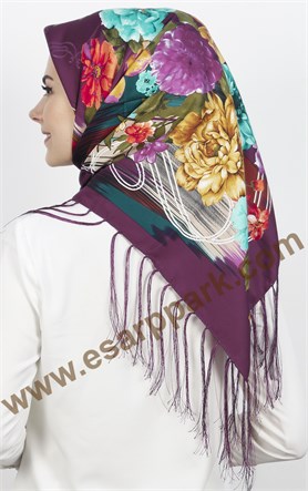 111-0012-02 PİRAMİT PÜSKÜLLÜ EŞARP