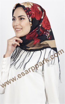 111-0013-05 PİRAMİT PÜSKÜLLÜ EŞARP