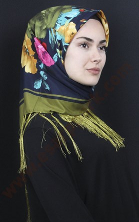 111-0013-09 PİRAMİT PÜSKÜLLÜ EŞARP