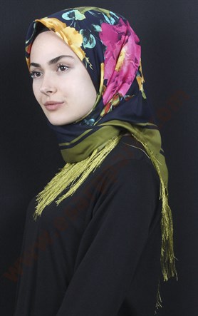 111-0013-09 PİRAMİT PÜSKÜLLÜ EŞARP