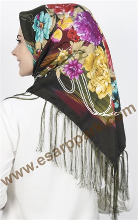 111-0013-16 PİRAMİT PÜSKÜLLÜ EŞARP