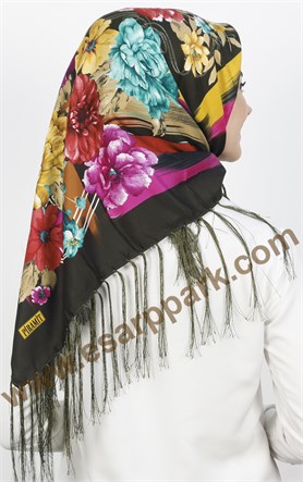 111-0013-16 PİRAMİT PÜSKÜLLÜ EŞARP