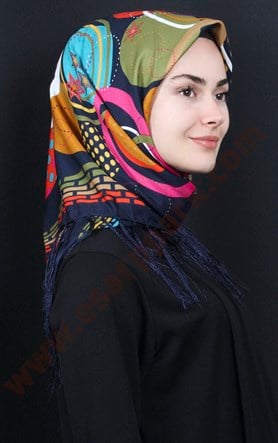 111-0013-18 PİRAMİT PÜSKÜLLÜ EŞARP