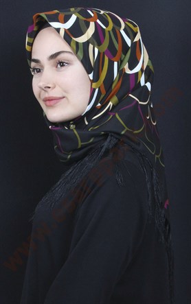 111-0013-22 PİRAMİT PÜSKÜLLÜ EŞARP