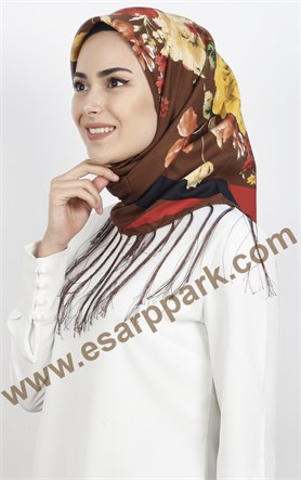 111-0013-31  PİRAMİT PÜSKÜLLÜ EŞARP