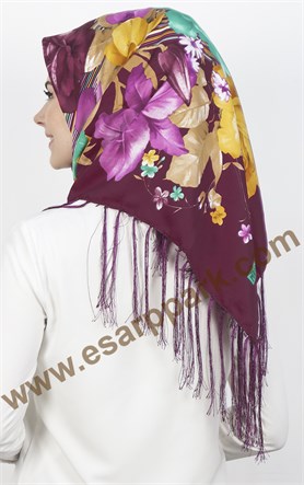 111-0013-32  PİRAMİT PÜSKÜLLÜ EŞARP