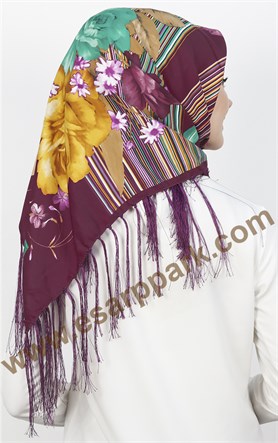 111-0013-32  PİRAMİT PÜSKÜLLÜ EŞARP