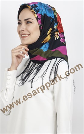 111-0013-35  PİRAMİT PÜSKÜLLÜ EŞARP