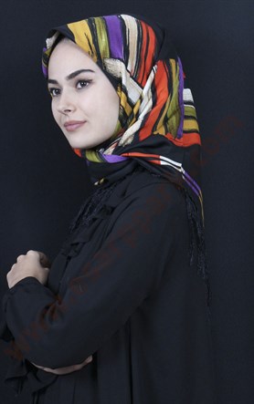 111-0013-36  PİRAMİT PÜSKÜLLÜ EŞARP