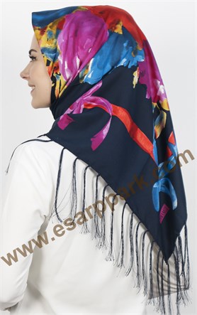 111-0013-39  PİRAMİT PÜSKÜLLÜ EŞARP