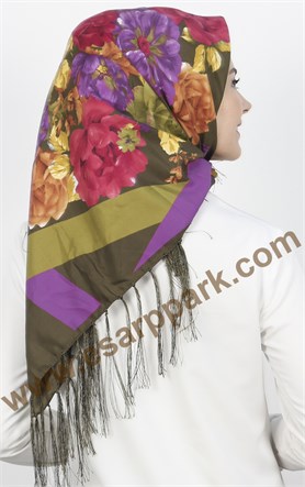 111-0013-41  PİRAMİT PÜSKÜLLÜ EŞARP