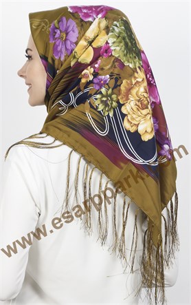 111-0015-02 PİRAMİT PÜSKÜLLÜ EŞARP