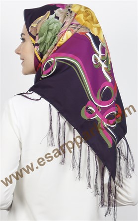 111-0015-04 PİRAMİT PÜSKÜLLÜ EŞARP