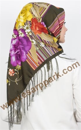 111-0015-06 PİRAMİT PÜSKÜLLÜ EŞARP