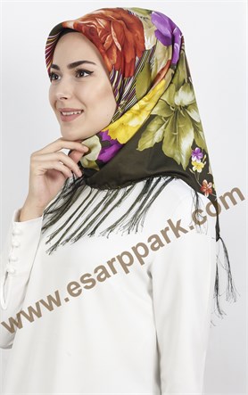 111-0015-06 PİRAMİT PÜSKÜLLÜ EŞARP