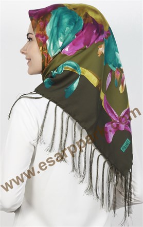 111-0015-07 PİRAMİT PÜSKÜLLÜ EŞARP