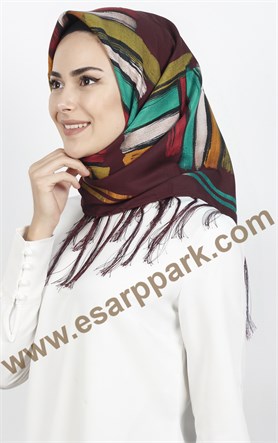 111-0015-09 PİRAMİT PÜSKÜLLÜ EŞARP