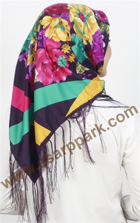 111-0016-03 PİRAMİT PÜSKÜLLÜ EŞARP