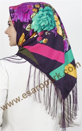 111-0016-03 PİRAMİT PÜSKÜLLÜ EŞARP