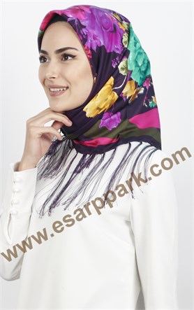 111-0016-03 PİRAMİT PÜSKÜLLÜ EŞARP